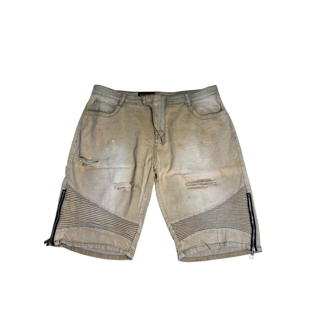 Balmain Paris Distressed Biker Shorts — Size 40